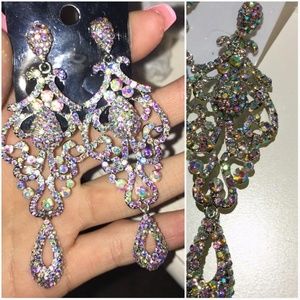 Austrian crystal AB rhinestone earrings